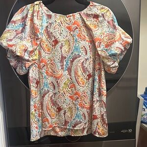JODIFL Multicolor Paisley Puff-Sleeve Blouse